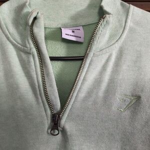 Gymshark Women's Light Green Zip-Up Sweater